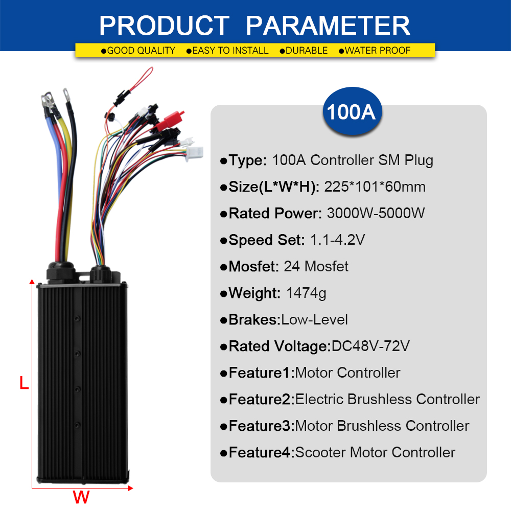 Ebike 사인파 컨트롤러 100A 3 모드 48V 7 - 72V 100A Sabvoton Controller 리뷰 및 가격