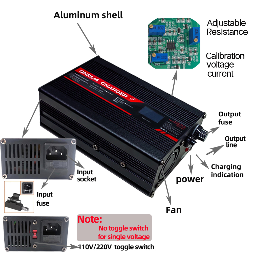 OHRIJA DC 리튬 충전기, 13S 48V 리튬 이 - 84V 20A Smart Charger 리뷰 및 가격